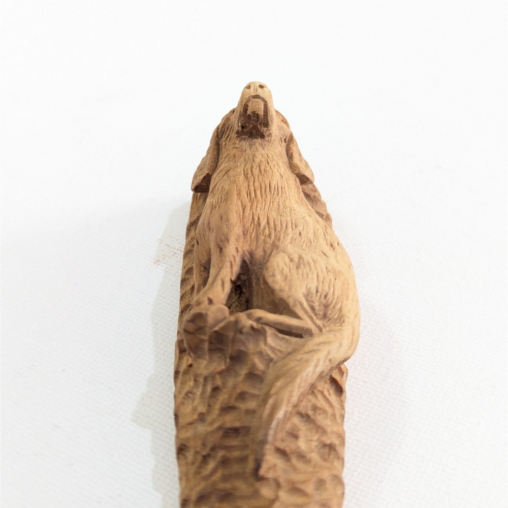 Vtg Carved Wood Spoon Hunting Dog Spaniel Folk Art Lodge Cabin Rustic Decor - Picture 6 of 16